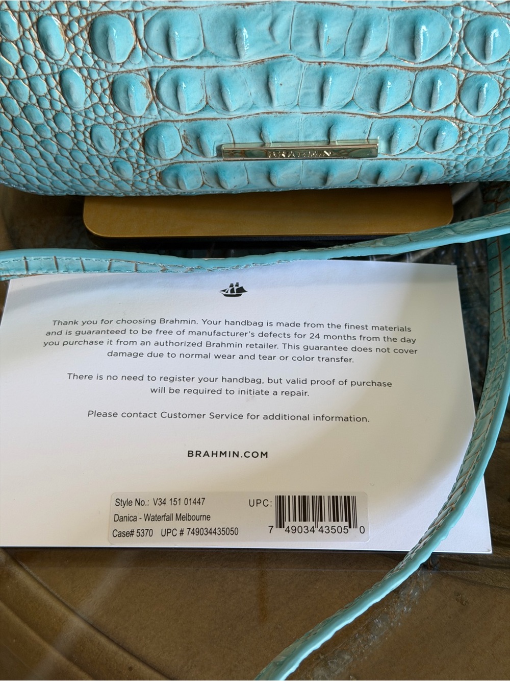 Brahmin Danica Waterfall Melbourne Croc-Embossed Crossbody - Picture 5 of 14